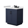 Custom image for Dark Blue with Matte Black Trim / White Cultured Marble / No Mirror