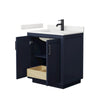 Custom image for Dark Blue with Matte Black Trim / White Quartz / No Mirror