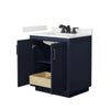 Custom image for Dark Blue with Matte Black Trim / White Quartz / No Mirror