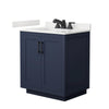 Custom image for Dark Blue with Matte Black Trim / White Quartz / No Mirror
