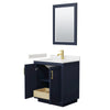 Custom image for Dark Blue with Brushed Gold Trim / Carrara Cultured Marble / 24