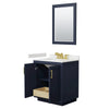 Custom image for Dark Blue with Brushed Gold Trim / Carrara Cultured Marble / 24
