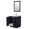 Custom image for Dark Blue with Brushed Gold Trim / White Carrara Marble / 24