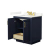Custom image for Dark Blue with Brushed Gold Trim / Giotto Quartz / No Mirror