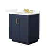 Custom image for Dark Blue with Brushed Gold Trim / Giotto Quartz / No Mirror