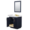 Custom image for Dark Blue with Brushed Gold Trim / White Cultured Marble / 24