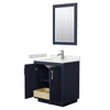 Custom image for Dark Blue with Brushed Nickel Trim / Carrara Cultured Marble / 24