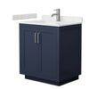 Custom image for Dark Blue with Brushed Nickel Trim / Carrara Cultured Marble / No Mirror