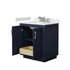 Custom image for Dark Blue with Brushed Nickel Trim / Carrara Cultured Marble / No Mirror