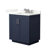 Custom image for Dark Blue with Brushed Nickel Trim / Giotto Quartz / No Mirror