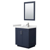 Custom image for Dark Blue with Brushed Nickel Trim / White Cultured Marble / 24