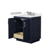 Custom image for Dark Blue with Brushed Nickel Trim / White Cultured Marble / No Mirror