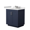 Custom image for Dark Blue with Brushed Nickel Trim / White Cultured Marble / No Mirror