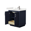 Custom image for Dark Blue with Brushed Nickel Trim / White Quartz / No Mirror