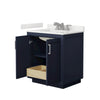 Custom image for Dark Blue with Brushed Nickel Trim / White Quartz / No Mirror