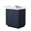 Custom image for Dark Blue with Brushed Nickel Trim / White Quartz / No Mirror