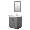 Custom image for Dark Gray with Matte Black Trim / Carrara Cultured Marble / 24