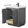 Custom image for Dark Gray with Matte Black Trim / Carrara Cultured Marble / No Mirror