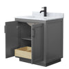 Custom image for Dark Gray with Matte Black Trim / White Carrara Marble / No Mirror