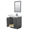 Custom image for Dark Gray with Matte Black Trim / White Cultured Marble / 24