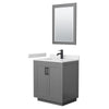Custom image for Dark Gray with Matte Black Trim / White Cultured Marble / 24