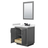 Custom image for Dark Gray with Matte Black Trim / White Cultured Marble / 24