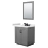 Custom image for Dark Gray with Matte Black Trim / White Cultured Marble / 24