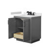 Custom image for Dark Gray with Matte Black Trim / White Cultured Marble / No Mirror