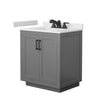 Custom image for Dark Gray with Matte Black Trim / White Cultured Marble / No Mirror