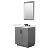 Custom image for Dark Gray with Matte Black Trim / White Quartz / 24
