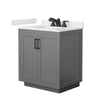 Custom image for Dark Gray with Matte Black Trim / White Quartz / No Mirror