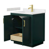 Custom image for Green with Brushed Gold Trim / Carrara Cultured Marble / No Mirror