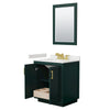 Custom image for Green with Brushed Gold Trim / Carrara Cultured Marble / 24