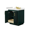 Custom image for Green with Brushed Gold Trim / Carrara Cultured Marble / No Mirror