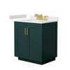 Custom image for Green with Brushed Gold Trim / Carrara Cultured Marble / No Mirror