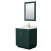 Custom image for Green with Brushed Gold Trim / White Carrara Marble / 24