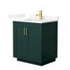Custom image for Green with Brushed Gold Trim / Giotto Quartz / No Mirror