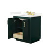 Custom image for Green with Brushed Gold Trim / Giotto Quartz / No Mirror