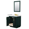 Custom image for Green with Brushed Gold Trim / White Cultured Marble / 24