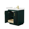 Custom image for Green with Brushed Gold Trim / White Quartz / No Mirror