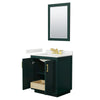 Custom image for Green with Brushed Gold Trim / White Quartz / 24