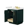 Custom image for Green with Brushed Gold Trim / White Quartz / No Mirror