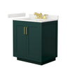 Custom image for Green with Brushed Gold Trim / White Quartz / No Mirror