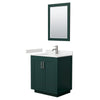 Custom image for Green with Brushed Nickel Trim / Carrara Cultured Marble / 24