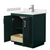 Custom image for Green with Brushed Nickel Trim / Carrara Cultured Marble / No Mirror