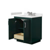 Custom image for Green with Brushed Nickel Trim / Carrara Cultured Marble / No Mirror