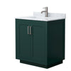 Custom image for Green with Brushed Nickel Trim / White Carrara Marble / No Mirror