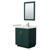 Custom image for Green with Brushed Nickel Trim / White Cultured Marble / 24