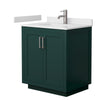 Custom image for Green with Brushed Nickel Trim / White Cultured Marble / No Mirror