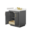Custom image for Dark Gray with Brushed Gold Trim / Carrara Cultured Marble / No Mirror